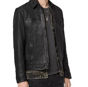 AllSaints Lark Goat Leather Jacket Medium